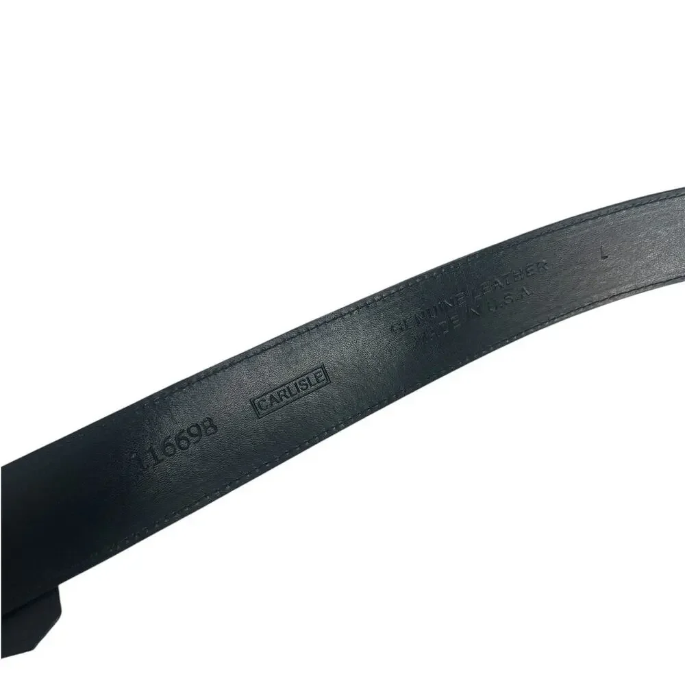 Carlisle Black Leather O-Ring Belt Made in USA Size Large